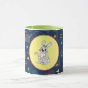 Happy Bunny Pastel Mug - かわいいウサギの陶器マグカップ マグカップ