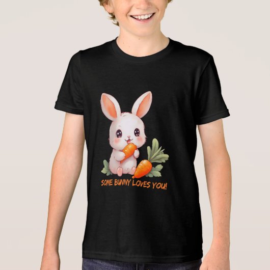 Happy Bunny with Carrot トライブレンドＴシャツ (正面)