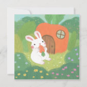 Happy Bunny with Carrot in Forest 招待状 (正面)