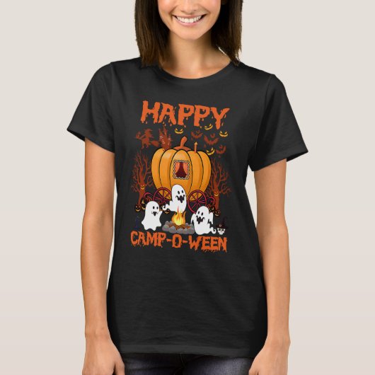 Happy Camp O Ween Halloween Camping Camper Tシャツ (正面)