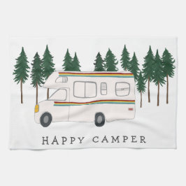 HAPPY CAMPERお洒落 motorhome RVing Forest キッチンタオル