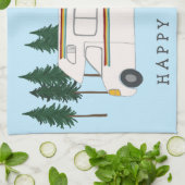 HAPPY CAMPERお洒落 motorhome RVing Forest キッチンタオル (折り畳み)