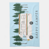 HAPPY CAMPERお洒落 motorhome RVing Forest キッチンタオル (縦)