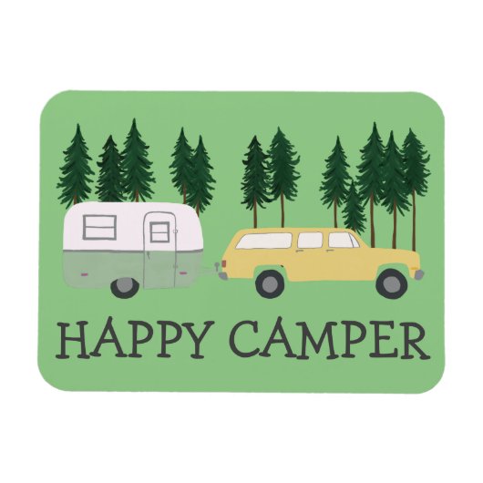 HAPPY CAMPER お洒落 Trailer RVing Motorhome マグネット (横)