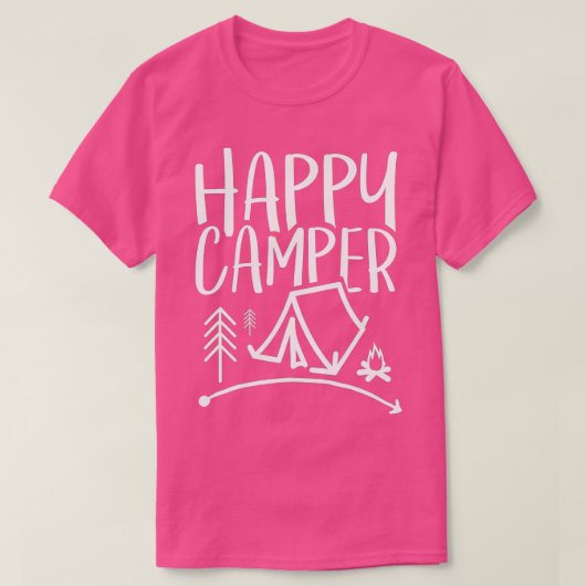 Happy Camper – キャンピ男性へング、女性、子供 Tシャツ (デザイン正面)
