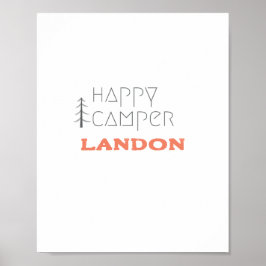 happy camper.名前をカスタムする.ポスターとプリント ポスター
