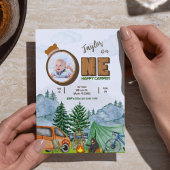 Happy Camper 1st Birthday招待状(Boy, Photo) 招待状