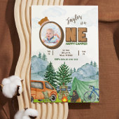 Happy Camper 1st Birthday招待状(Boy, Photo) 招待状