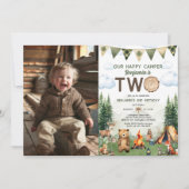 Happy Camper 2nd Birthday Photo 招待状 (正面)