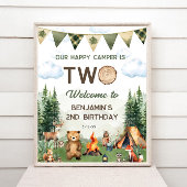 Happy Camper 2nd Birthday Welcome Sign Poster ポスター
