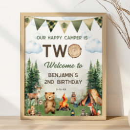 Happy Camper 2nd Birthday Welcome Sign Poster ポスター