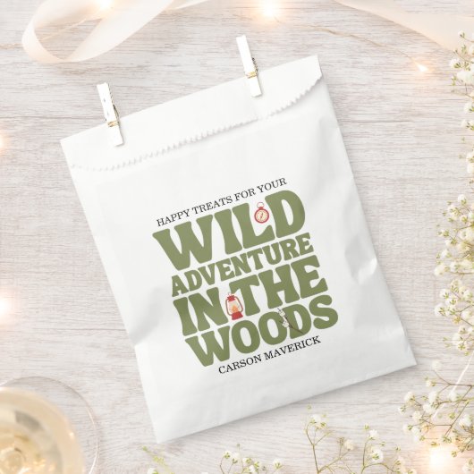 Happy Camper Adventure Birthday フェイバーバッグ (クリップ留めされた状態)