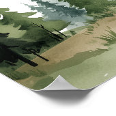 Happy Camper Bear 1st Birthday Welcome Sign ポスター (角)