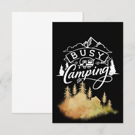 Happy Camper Busy Camping サンキューカード (正面/裏面)