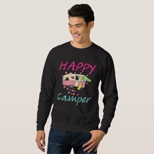 Happy Camper Camping  Couple Camp Vacation スウェットシャツ (正面フル)