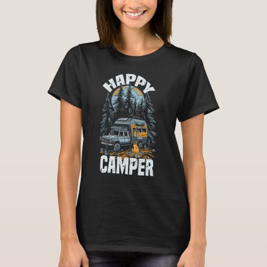 Happy Camper  Camping Graphic Tees for Men Women Tシャツ (正面)