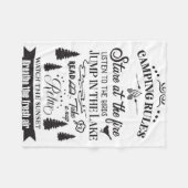 Happy Camper Camping Rules フリースブランケット (正面(横))