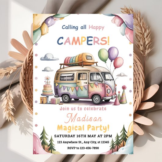 Happy Camper Celebration Invitation 招待状