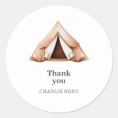 Happy Camper Custom Favor Sticker ラウンドシール (正面)