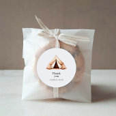 Happy Camper Custom Favor Sticker ラウンドシール