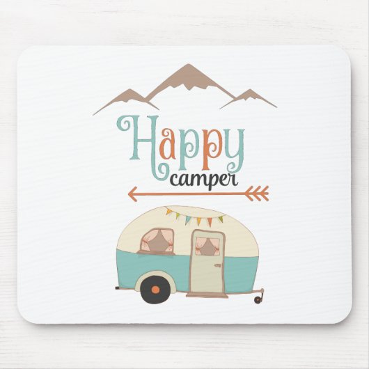 Happy Camper Cute Retro RV マウスパッド (正面)