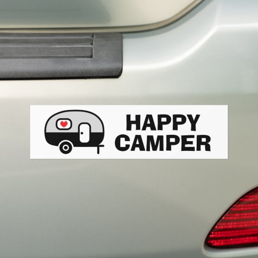 Happy Camper funny bumper sticker for vehicle バンパーステッカー (車上)