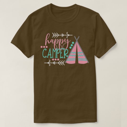 Happy Camper Funny Camping Gift For Kids Funny Boy Tシャツ (デザイン正面)