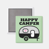 Happy Camper funny magnet for RV trailer home マグネット (正面/裏面)