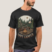 Happy Camper Funny Skeleton Roasting Marshmallow Tシャツ (正面)