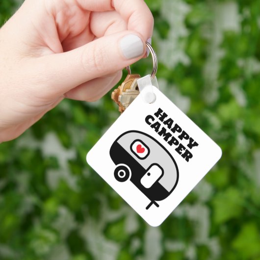 Happy Camper keychain for RV trailer home キーホルダー (手)
