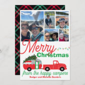 Happy Camper RV旅行トレーラークリスマスフォト シーズンカード (正面/裏面)