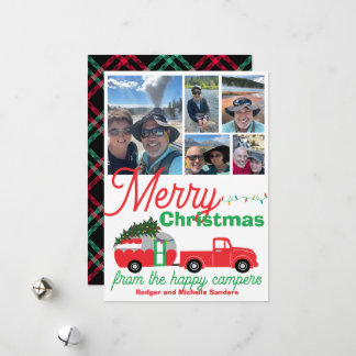 Happy Camper RV旅行トレーラークリスマスフォト シーズンカード