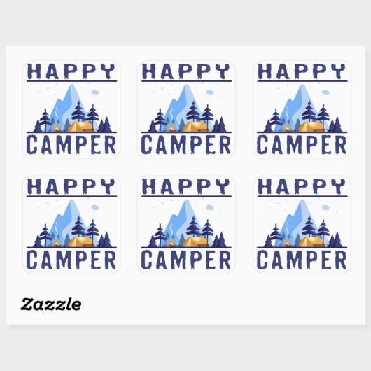 Happy Camper Stickers スクエアシール (シート)