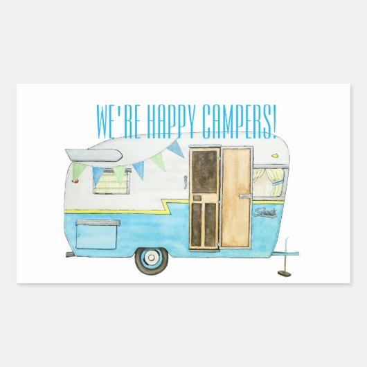 Happy Camper Stickers 長方形シール (正面)