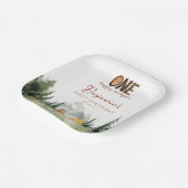 Happy Camper Teddy Bear 1st Birthday ペーパープレート (傾斜あり)