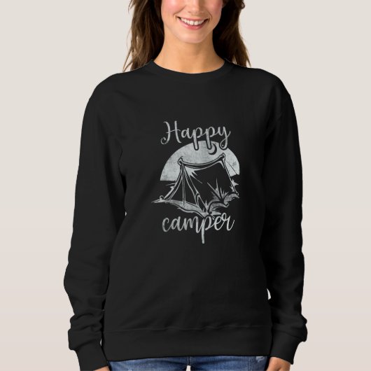 Happy Camper Travel Outdoor Vacation Camping Campf スウェットシャツ (正面)