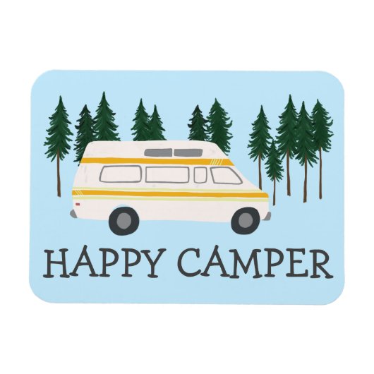 HAPPY CAMPER VANLIFE RVing Motorhome Tree マグネット (横)