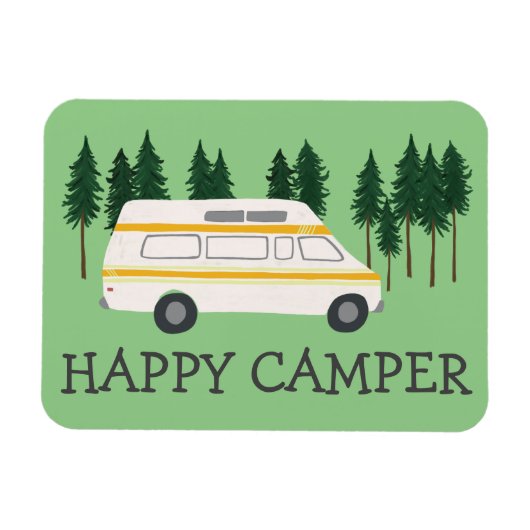 HAPPY CAMPER VANLIFE RVing Motorhome Tree マグネット (横)