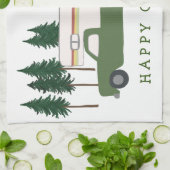 HAPPY CAMPERSトラックキャンプRVingツリーフォレスト キッチンタオル (折り畳み)