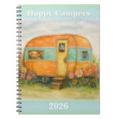 Happy Campers 2025 Spiral Notebook — Retro Caravan ノートブック (正面)