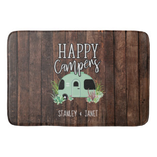 Happy Campers, Camping, RV, Motorhome，トレーラー バスマット