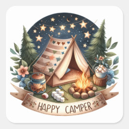 Happy Campers Summer Stickers スクエアシール