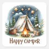 Happy Campers Summer Stickers スクエアシール (正面)