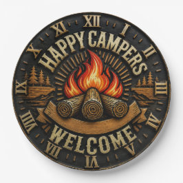Happy Campers Vintage Camper Gift ペーパープレート