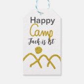 Happy camping camper one birthday kids golden sun ギフトタグ (裏面)