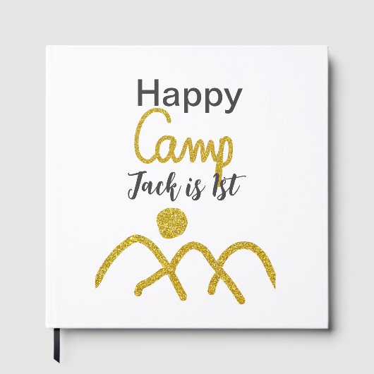 Happy camping camper one birthday kids golden sun ゲストブック (正面)