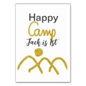 Happy camping camper one birthday kids golden sun テーブルナンバー (裏面)