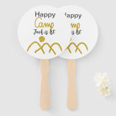 Happy camping camper one birthday kids golden sun ハンドファン (正面&裏面)