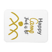 Happy camping camper one birthday kids golden sun マグネット (横)