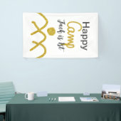 Happy camping camper one birthday kids golden sun 横断幕 (トレードショー)